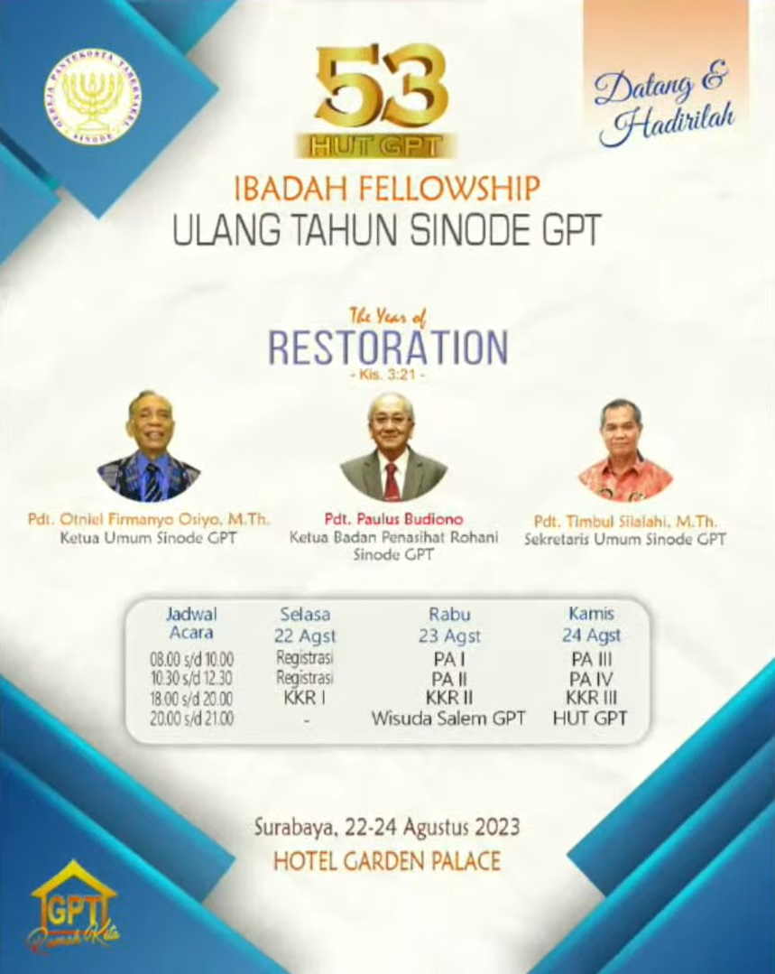 INFO IBADAH ULANG TAHUN SINODE GPT